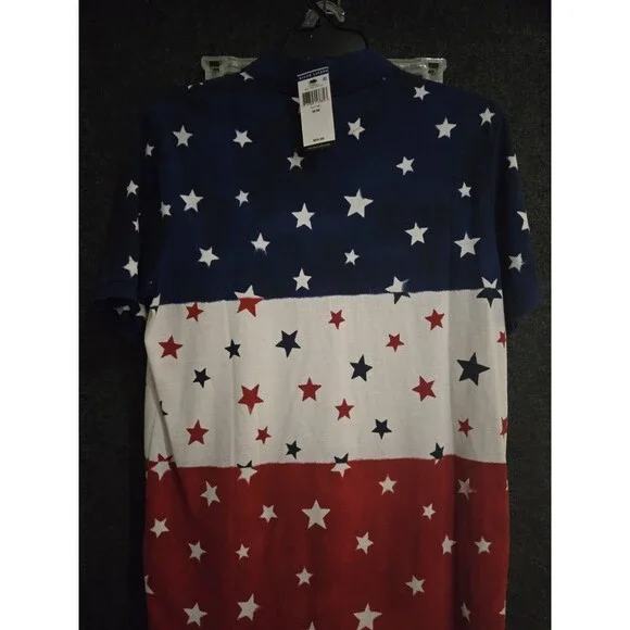 Polo Ralph Lauren USA Flag Polo Mens Medium Classic Fit Colorblock Americana Nwt